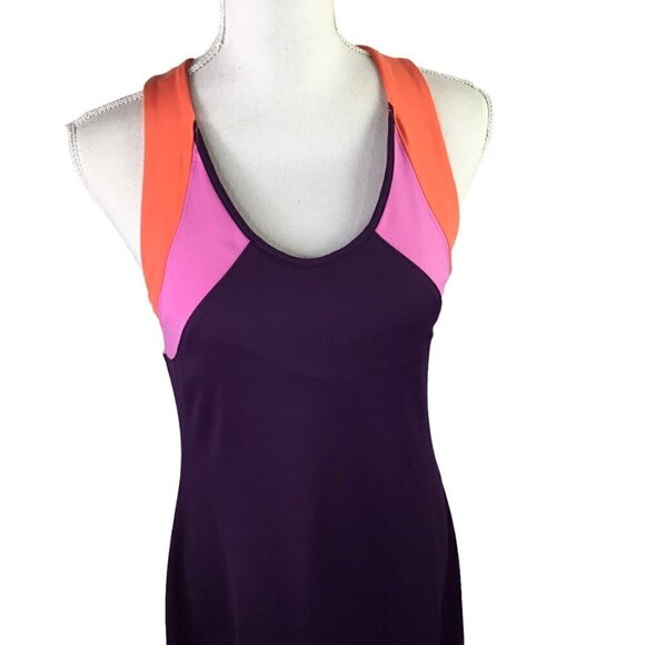 Title Nine Diamalete Athletic Dress Stretch Tennis Golf Size M Colorblock Purple - Picture 4 of 11